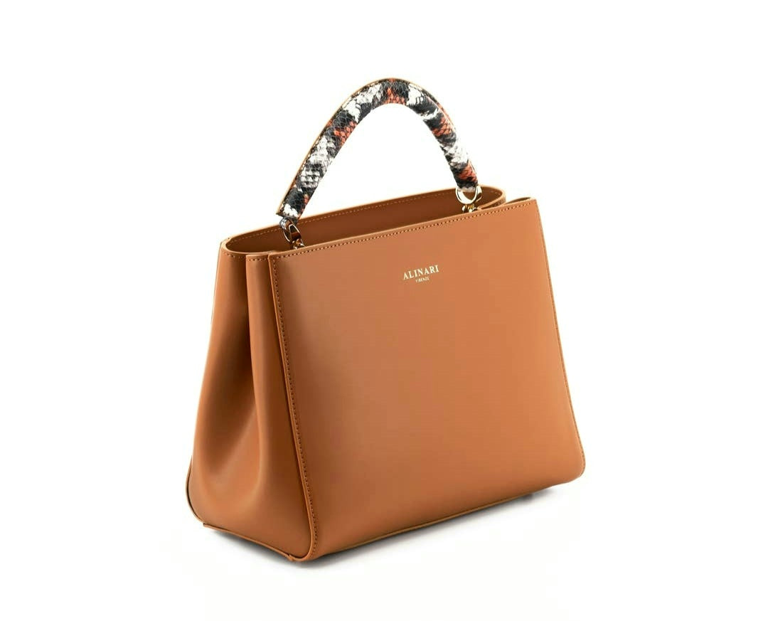 Alinari Firenze Leather Navona Camel Bag